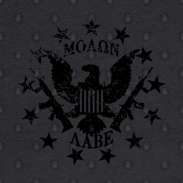 Molon Labe US Great Seal and Stars Black by AStickyObsession